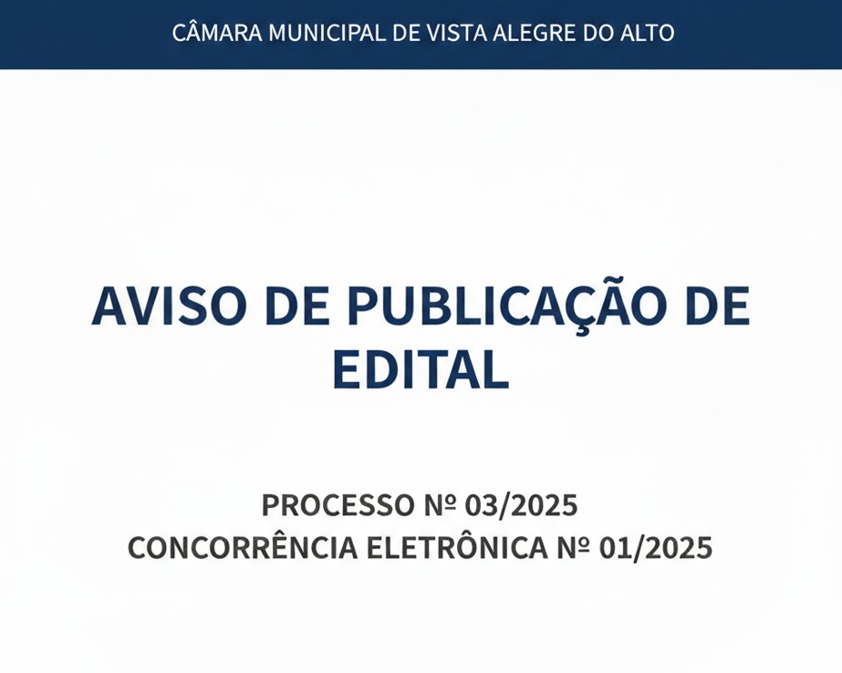 Aviso de Publicação de Edital.